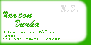 marton dunka business card